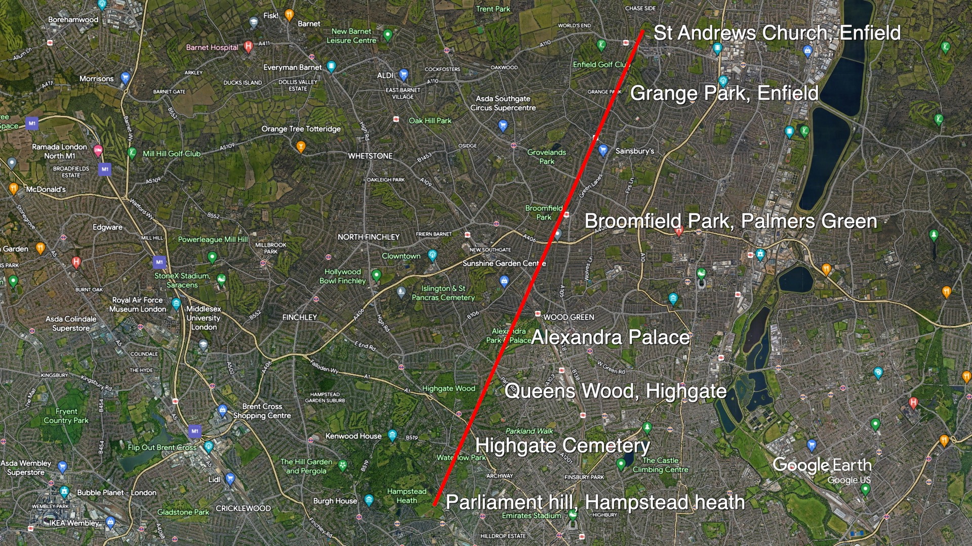 Parliment Hill Ley Line map